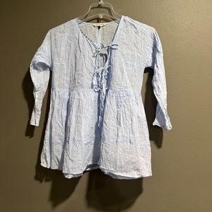 Rebecca Taylor Sheer 100% Cotton Breathable Fabric Top Size 4